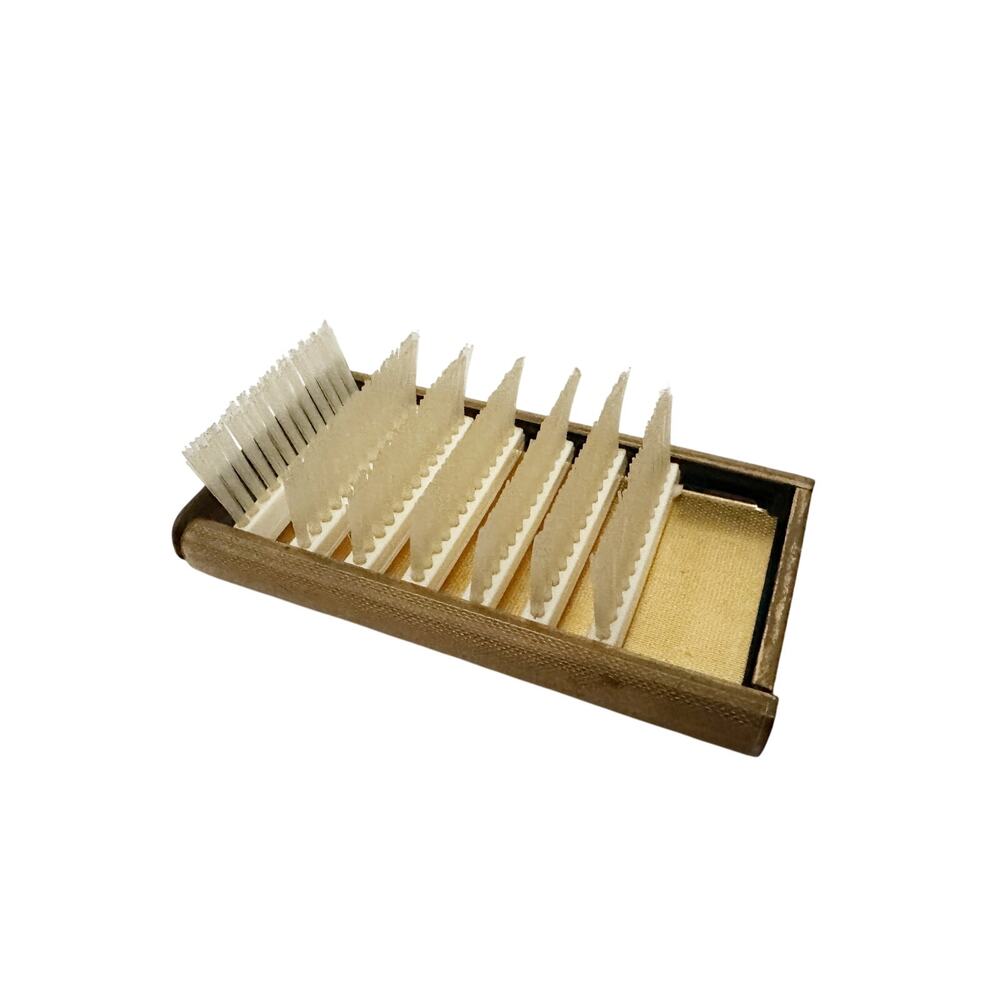 vintage London Traveller by Swank Collapsible Hair & Clothes Brush brass England